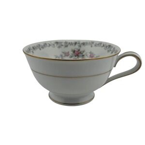 Noritake China Barton Teacup Pink‎ Floral Gold Trim Footed Porcelain Japan